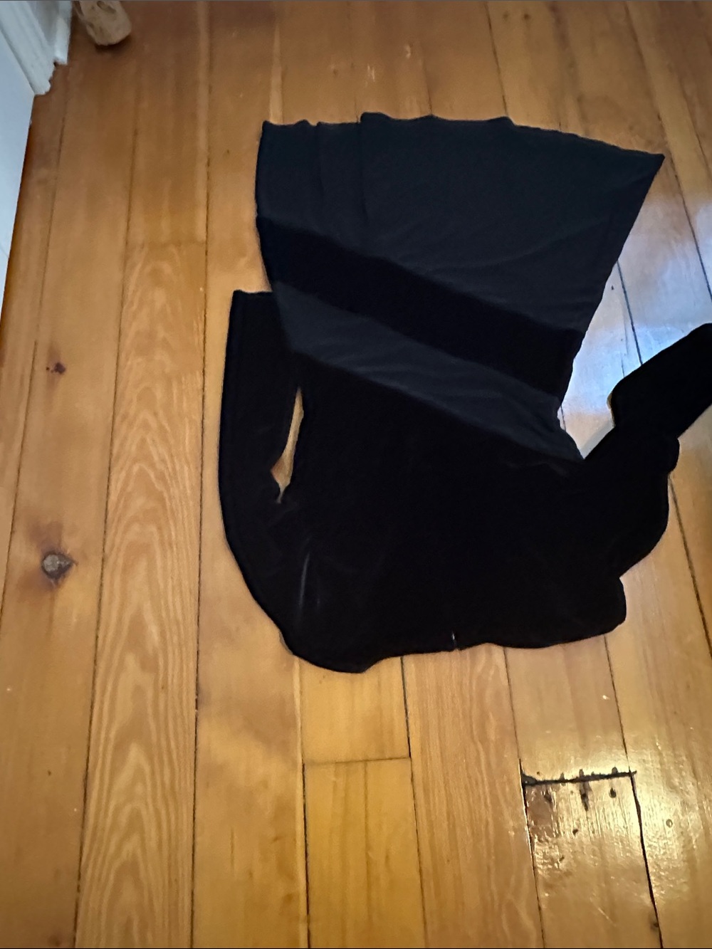 Ralph Lauren Black Long-Sleeve Mixed-Fabric V-Neck Dress - Picture 4 of 4